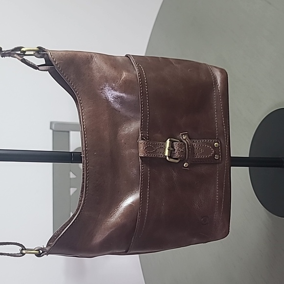 Born Brown Leather Shoulder Bag With Adjustable Strap For Crossbody - Picture 2 of 11